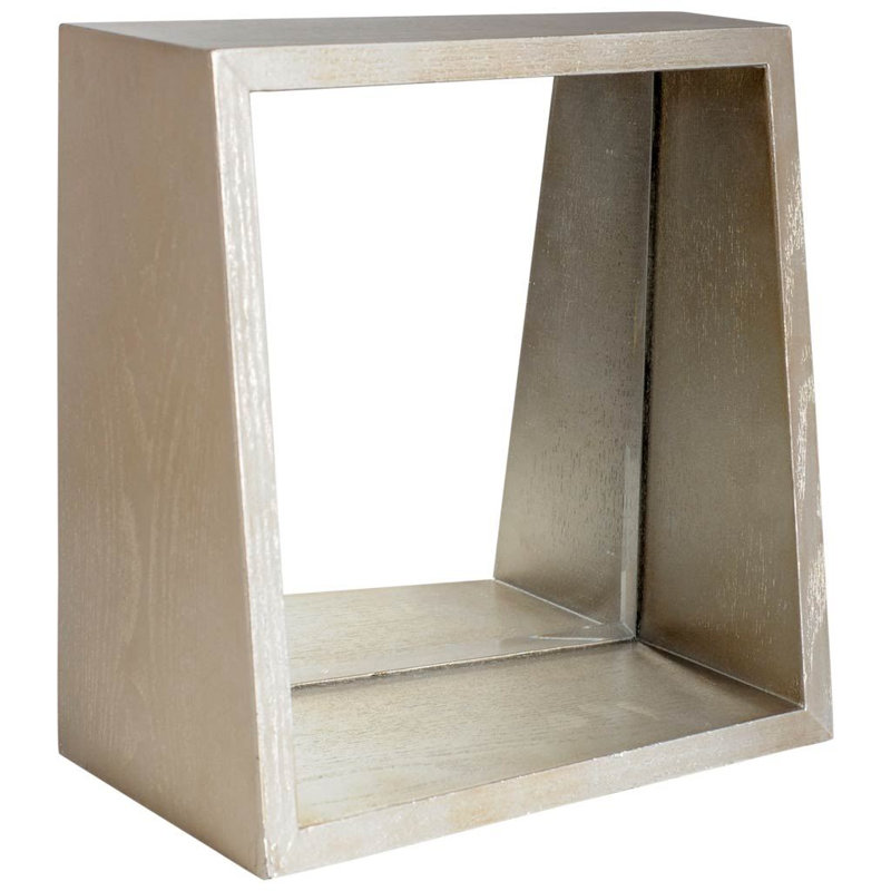 Miroir mural carré en bois, Brun pâle