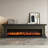 Black Solid  Wood TV Cabinet Fireplace-118376921-118376922