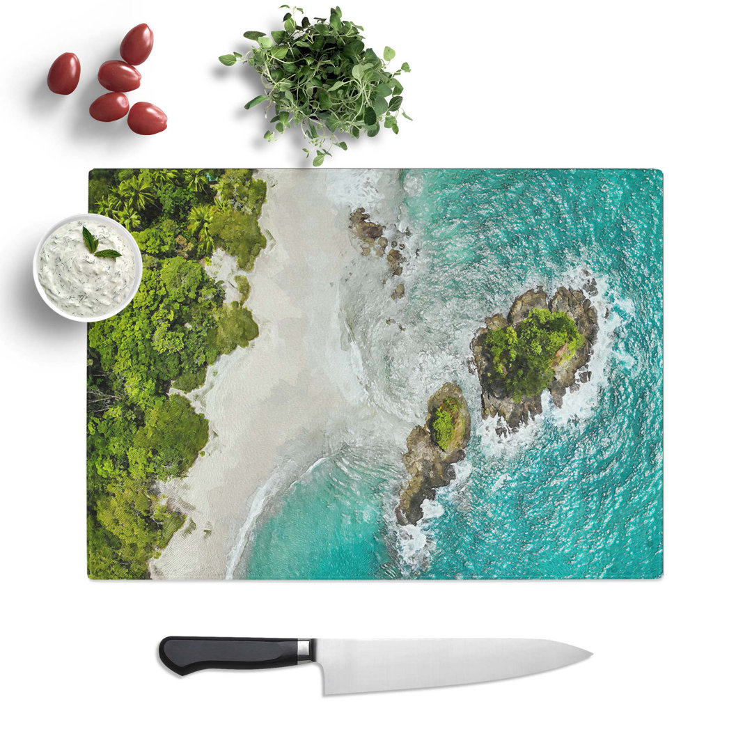 Glass Escondido Beach in Costa Rica Chopping Board