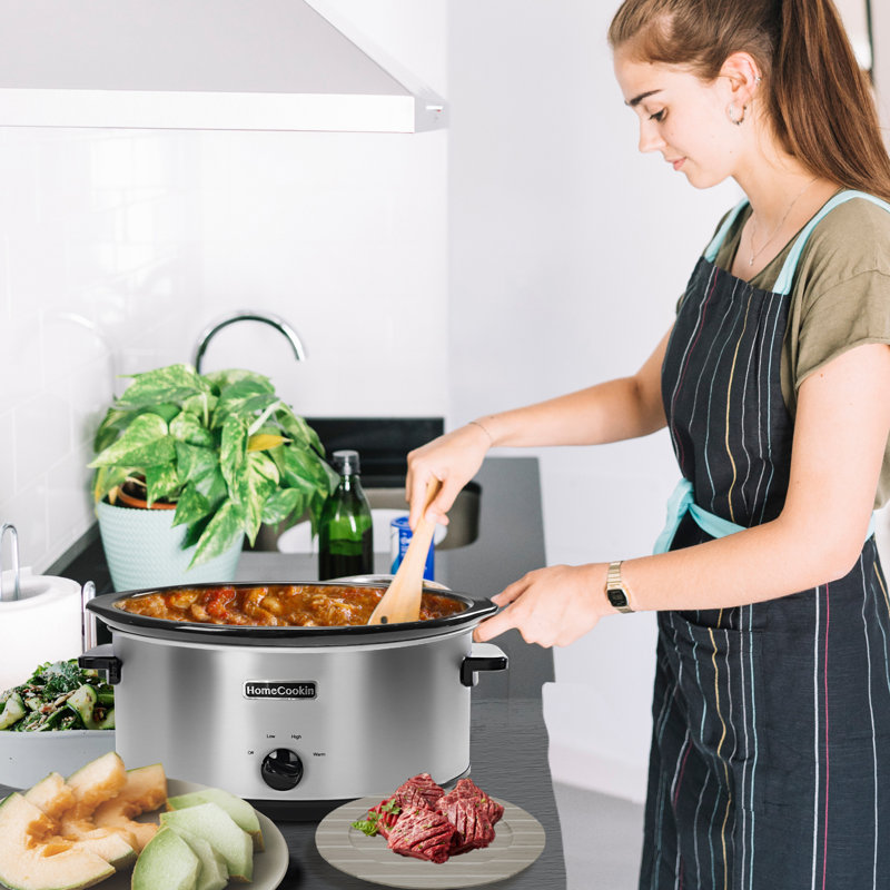 Mijoteuse ovale manuelle 7 pintes HomeCookin, Argent inoxydable, 7 pte
