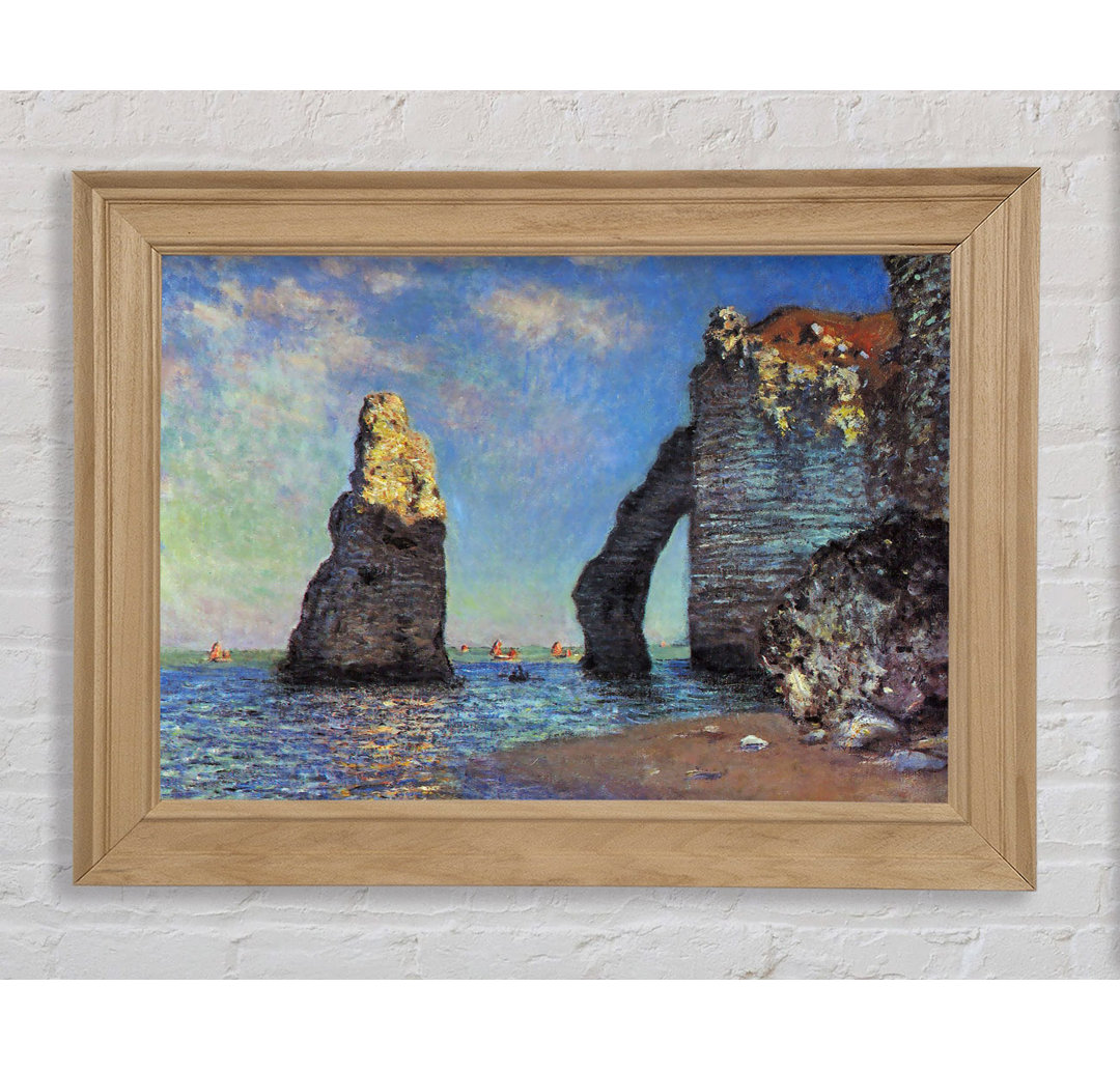 Monet Die felsigen Klippen von Etretat - Einzelner Bilderrahmen Kunstdrucke