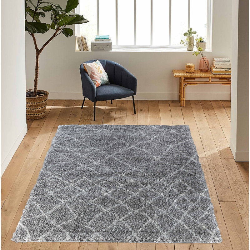 Thorp Geometric Shag Area Rug, Rectangle 200 x 290cm