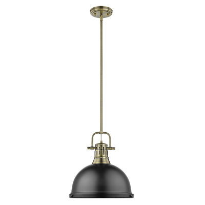 Luminaire suspendu dôme en acier à intensité variable 1 lumière Calico