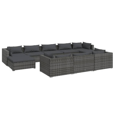27.6" Wide Rectangle Patio Sectional Set with Cushions