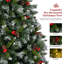 Arbre de Noël artificiel en pin pré-décoré avec branches articulées et base en métal