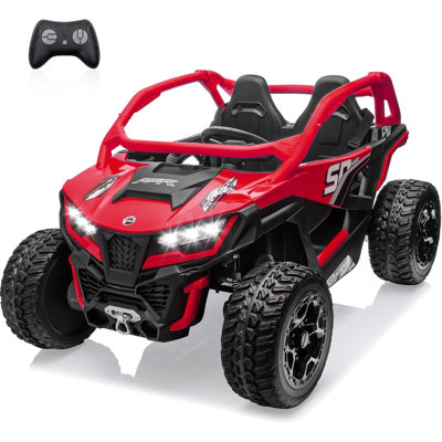 24V 10AH 2 Seater Ride On Toys For Big Kid, 4 x75W Motor 5MPH Ride on Car Kid UTV With Remote Control , Eva Tires, 4 Spring Absorbers