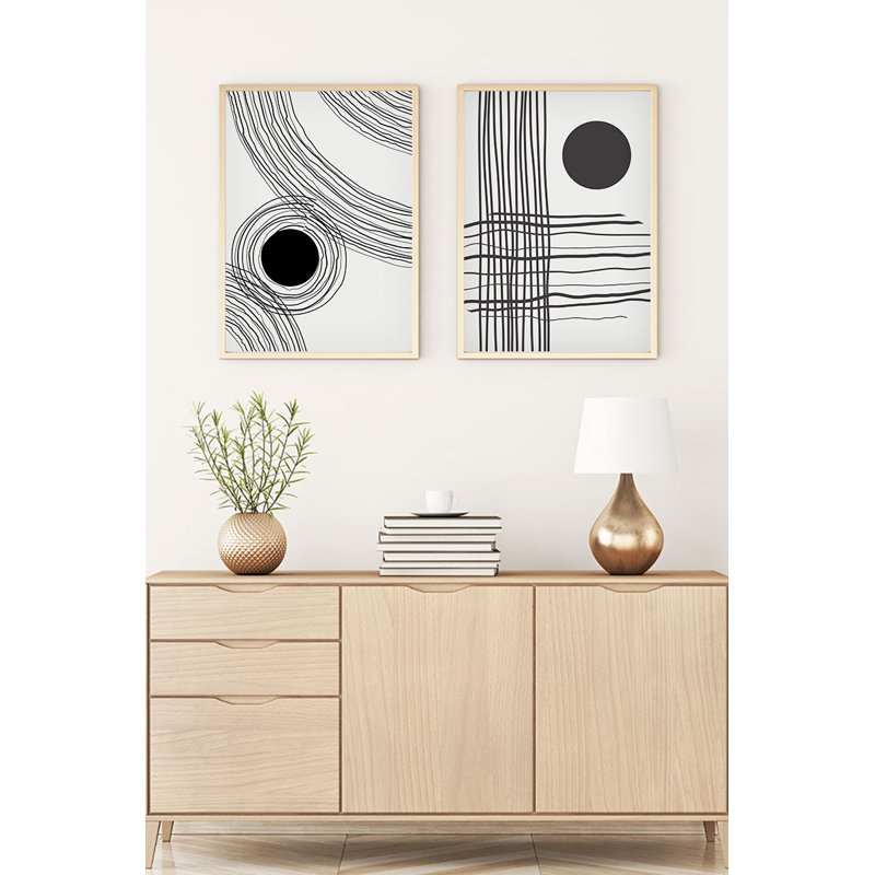 Elegant Decorative Framed MDF Paintings (2 Pieces), 11.8 x 15.7 inches | 100% MDF with 3 mm Thickness, Solid Wood Frame (0.98 inches Thick) | Perfect for Living Room & Bedroom Decor, Stylish & Modern Design