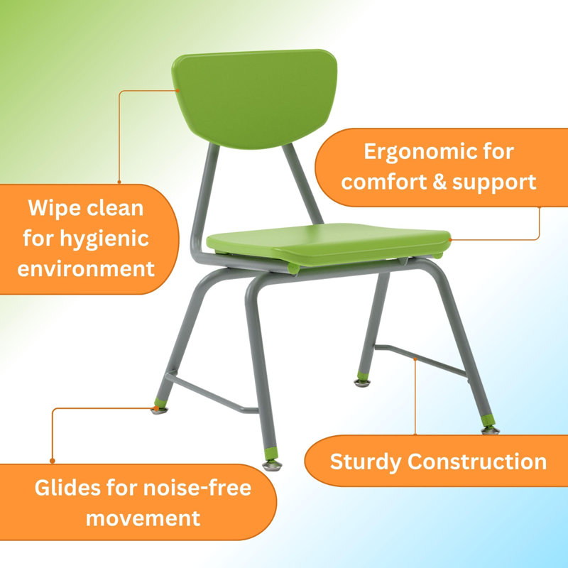 Versa Green Metal Stacking Classroom Chairs, Set of 2