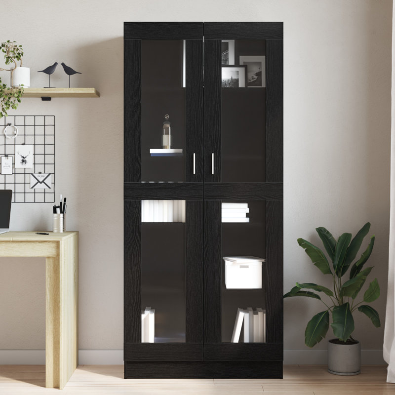 Vitrine Cabinet Book Stand Rack Cupboard Highboard Engineered Wood