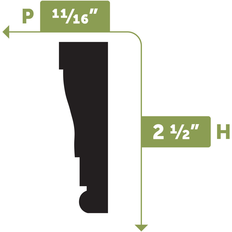 Flexible Moulding 144" Length Casing, 2.5"