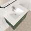 Ensemble de meuble-lavabo mural simple 30 po avec comptoir en céramique blanc vert forêt et tablette gauche Aurilla-863490343