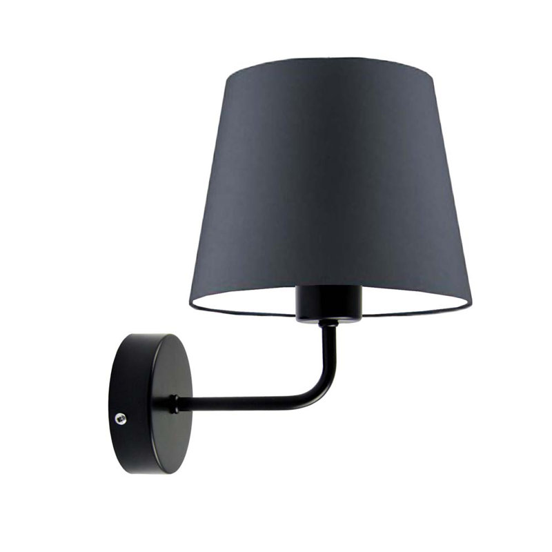Aton Steel Armed Sconce, Black, Graphite