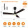 42 In. Smart Indoor Black Ceiling Fan With 3-colors Led Light And Dc Reversible Motor And Remote