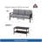 2 Piece Outdoor Patio Set, 70” All-Weather Metal 3-Seat Metal Patio Sofa And Rectangular Coffee Table , Black Frame With Gray Cushions-586228533-586228534