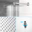 Pomme de douche murale double 10 po avec valve