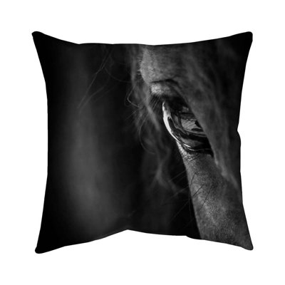 Black horse - 16"x16" Throw pillow - Poly twill - Print on demand