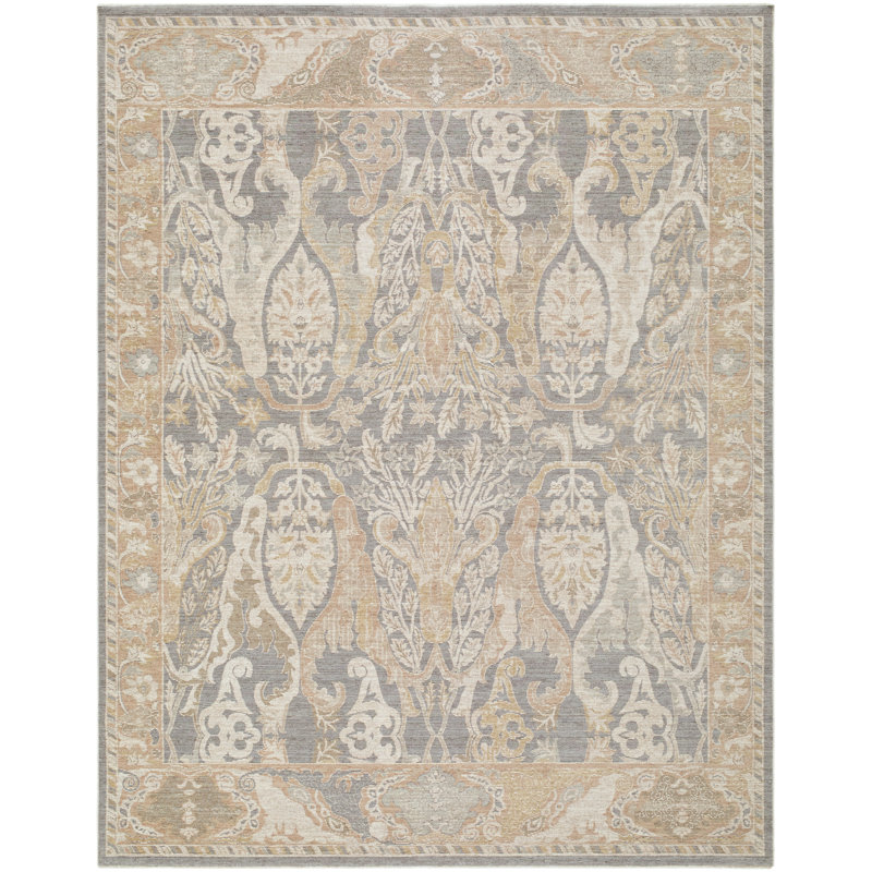 Ladik Floral Area Rug, Gray/Tan/Brown/Cream, Runner 2'8" x 7'3"
