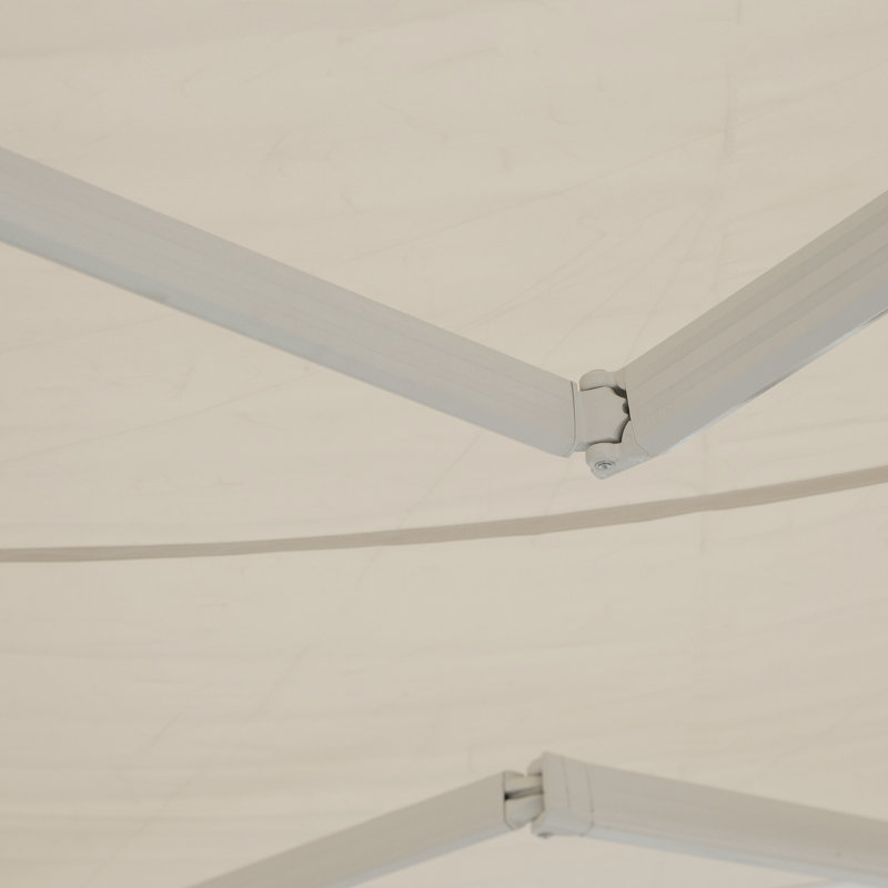 Outsunny 78.74'' W x 49.25'' D Polyester Beige Cover Retractable Patio Awning