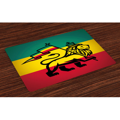 Ashunte Rasta Judah Lion Rastafari Flag Placemat