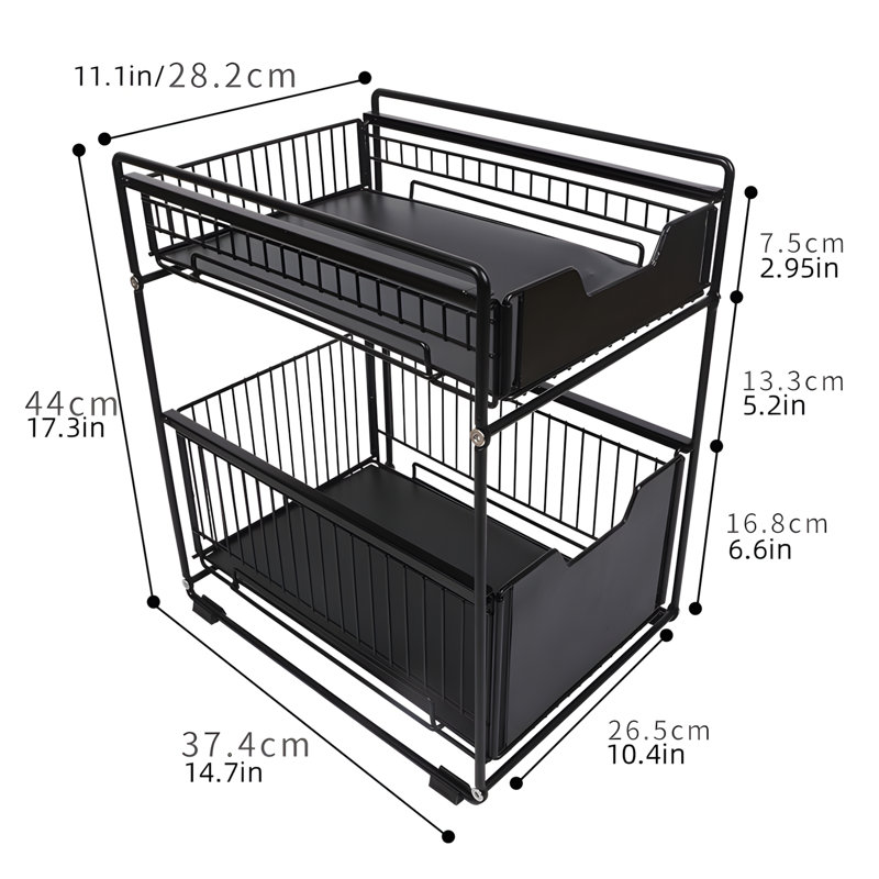 Organisateur d'évier de cuisine multifonctionnel avec tablettes coulissantes et conception amovible pour un rangement efficace