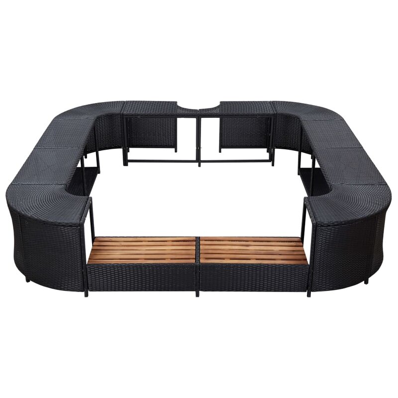 Bless international Odonell Square Spa Surround Poly Rattan Hot Tub ...