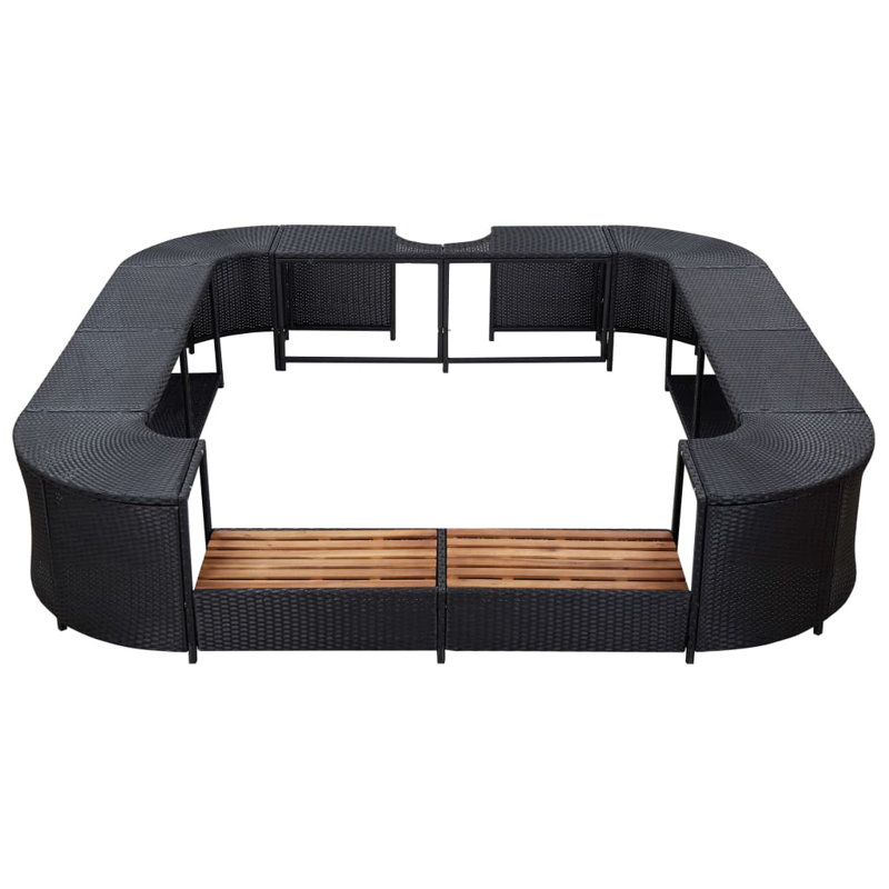VidaXL 105.51'' D Hot Tub Step,  Black