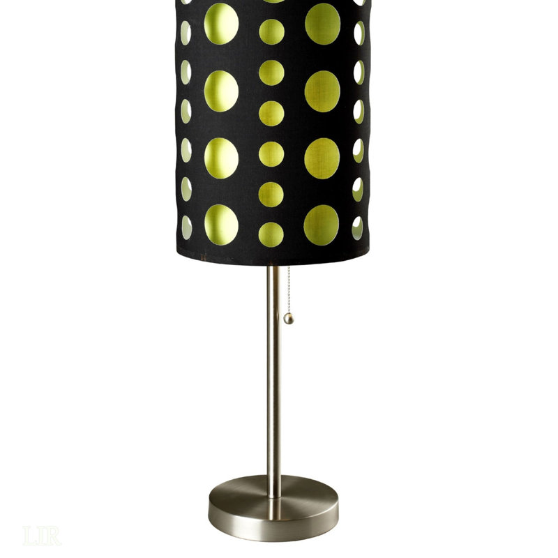 33" Tall Metal Table Lamp, Retro Design Bed Lamp, Black/Green