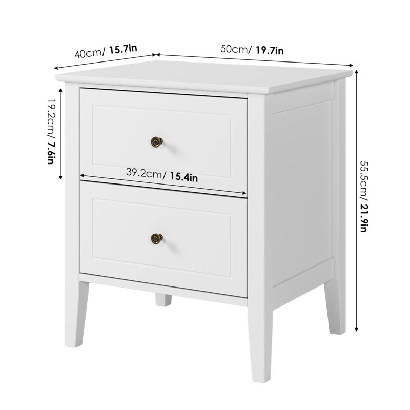 Abdulrazak 50 cm W Bedside Table
