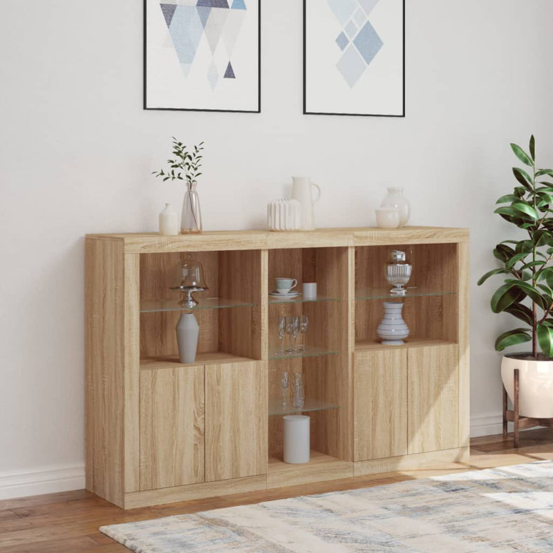 Azizbek 162cm Sideboard, Sonoma Oak