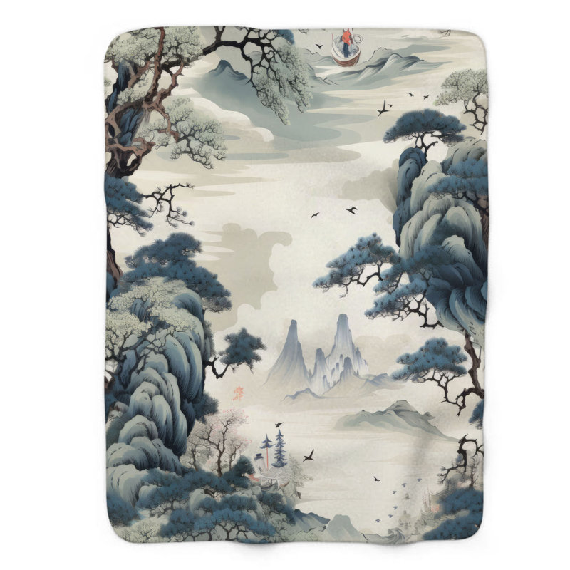 Forest Forest Timelessness - Couverture sherpa de qualité supérieure 1 pièce, Grand lit