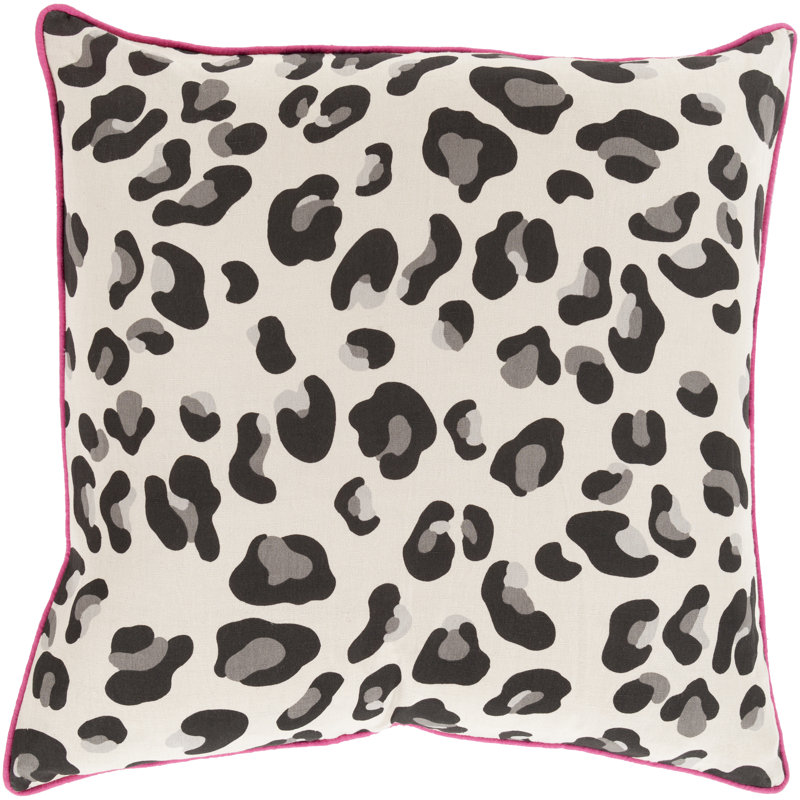 Animal Print Down Throw Pillow, 22" x 22", Sea Foam / Mocha, Down
