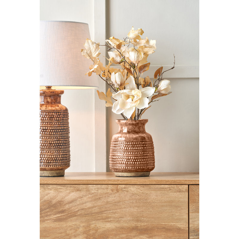 Handmade Earthenware Table Vase, Brown
