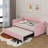 Upholstered Twin Size Daybed With Adjustable Height Pop Up Trundle-1164012880