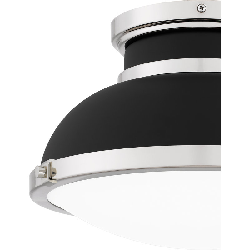 Denisha 2-Light Matte Black Flush Mount Light
