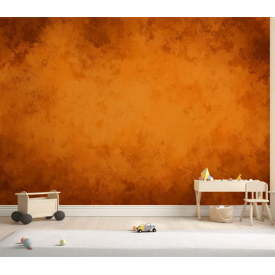Papier peint adhésif autocollant orange, texture de papier aquarelle ancienne d'automne, papier marbré rétro autocollant amovible, papier contact mural pour salon Chambre à coucher H 69 po x l 96 po
