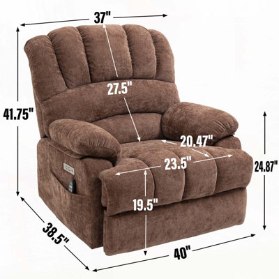 Chenille Power Lift Recliners with Heat Massage