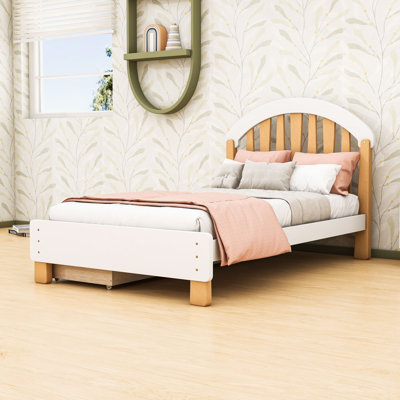 Wood Platform Bed with Storage Drawers and Headboard