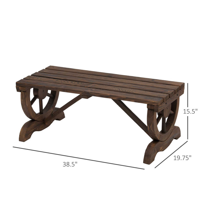 Lofton Solid Wood Fir Outdoor Bench, Brown