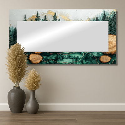 Emerald Reflections Of The Forest Landscape I - Miroir traditionnel pour décoration murale