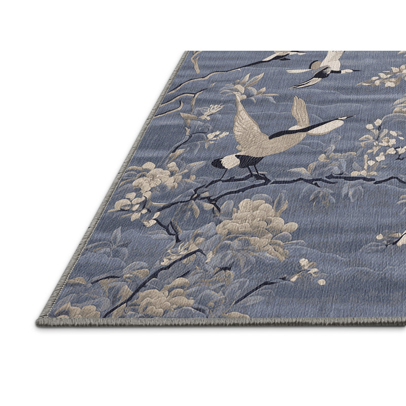 Machine Washable Gray Area Rug, Round 7'