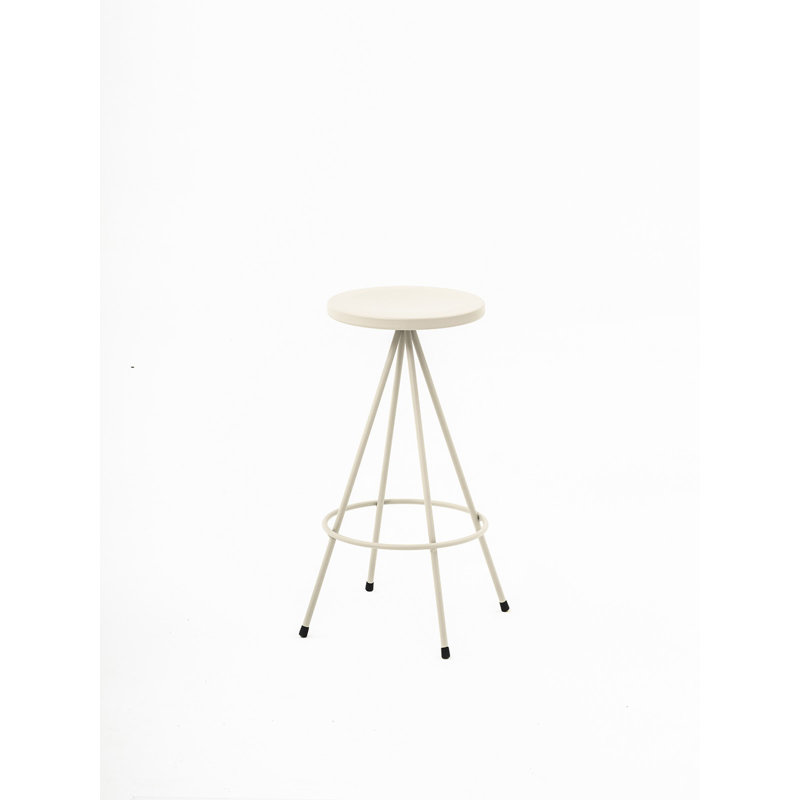 Anakie Powder Coated Steel Outdoor Stool, Silk Grey