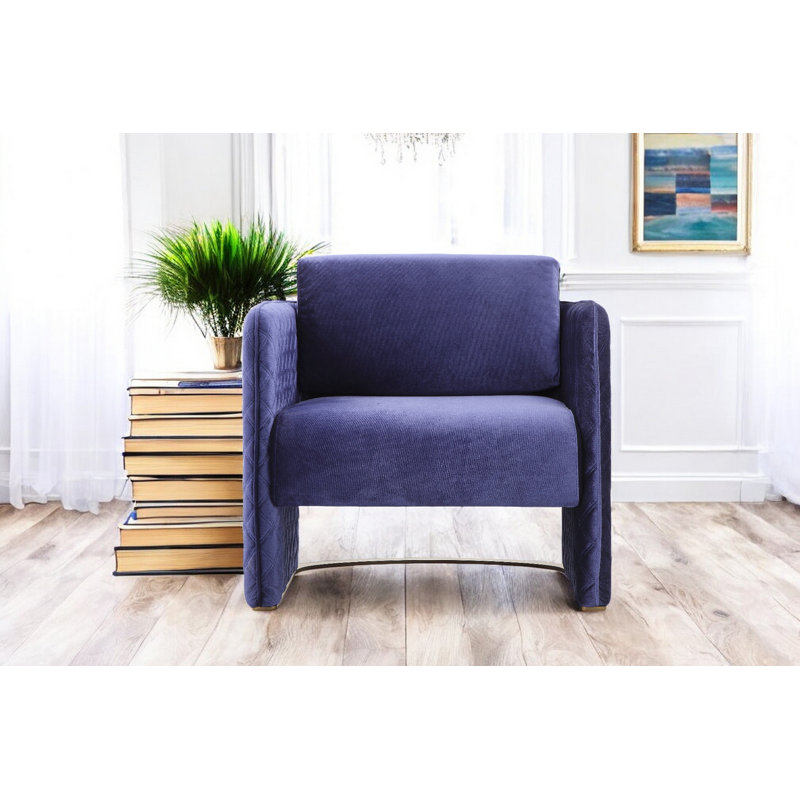 Lusso Velvet Club Chair, Navy Velvet