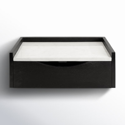 Benning Poplar Floating Shelf with Drawer