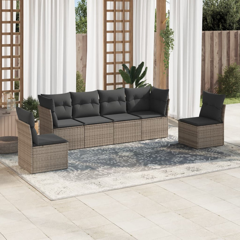 Ensemble de canapé de jardin Vidaxl, Gris foncé, Gris
