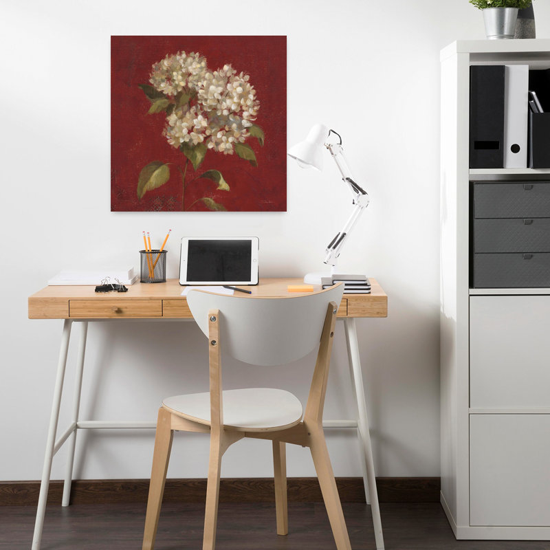 Fleurs d'hortensia, art contemporain fleur d'hortensia, H 18 po x l 18 po