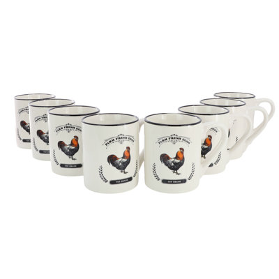 Gibson Homewares 17 Ounce 8 Piece Mug Set In White