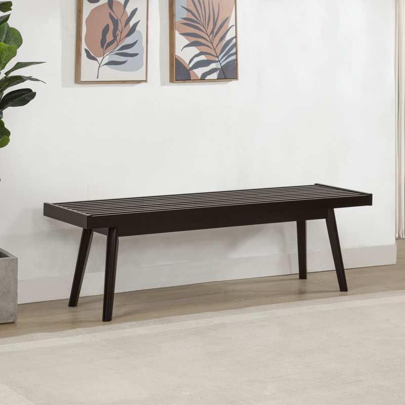 Banc en bois Cailob, 17.55" H x 56.35" W x 16.55" D, Espresso
