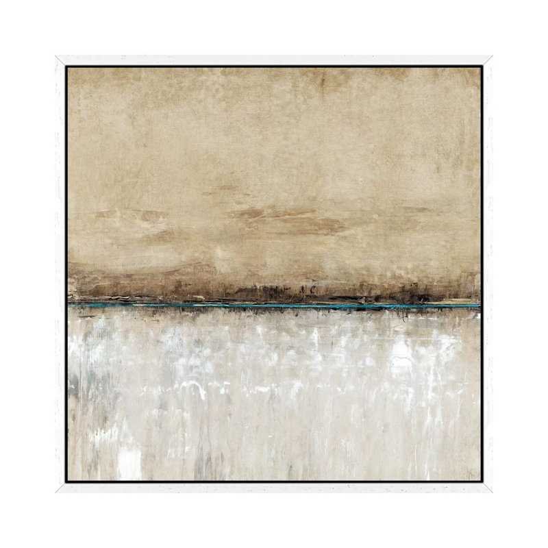 Blue Line I by Tim O'Toole - Painting on Canvas, 45.72 cm H x 45.72 cm W, White Floater Framed