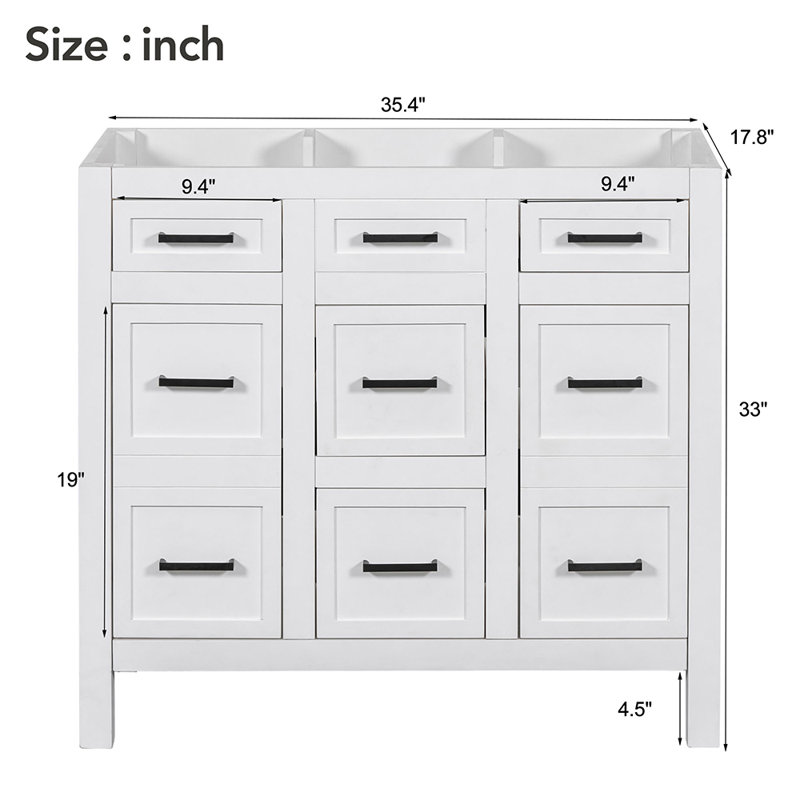 Base de meuble-lavabo simple Minooka 35,41 po