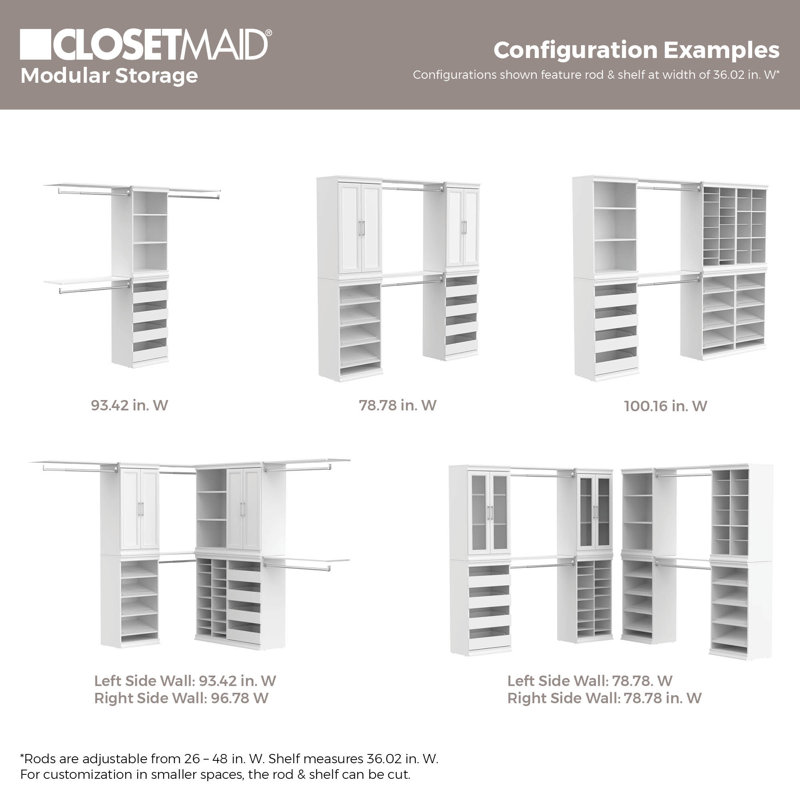 Modular Adjustable 16-Shelf Divided Storage Organizer, White